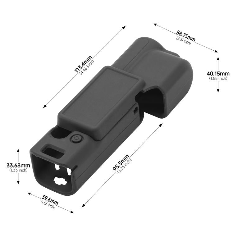 For DJI Osmo Pocket 4 STARTRC 2 in 1 Body Gimbal Lens Silicone Case  - Black