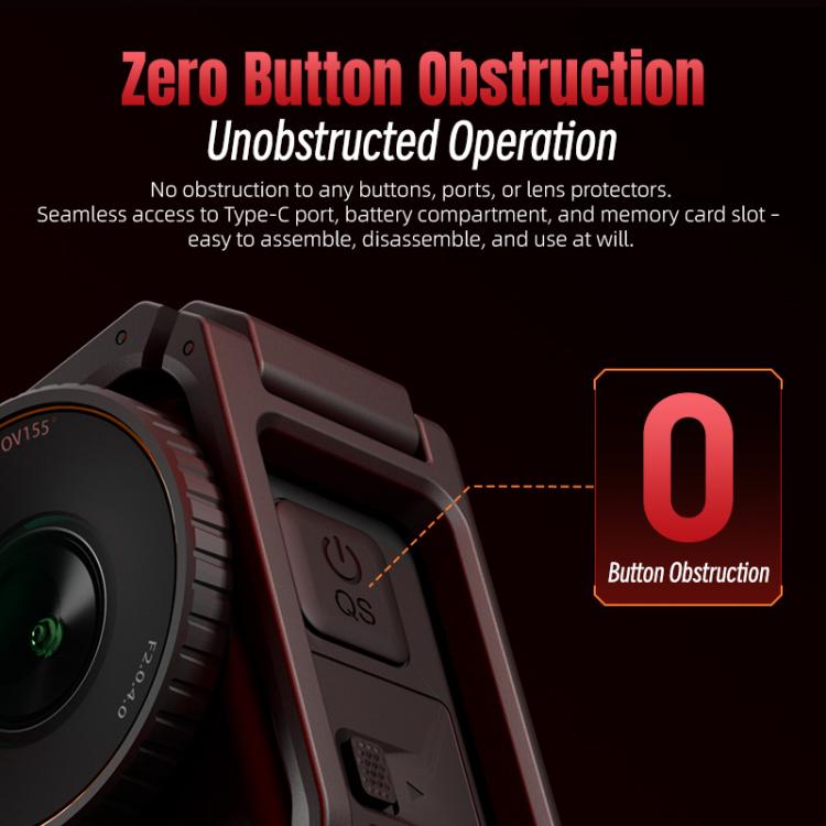 For DJI Osmo Action 6 STARTRC Plastic Cage Vertical-Horizontal Expansion Adapter Frame with Cold Shoe  - Black