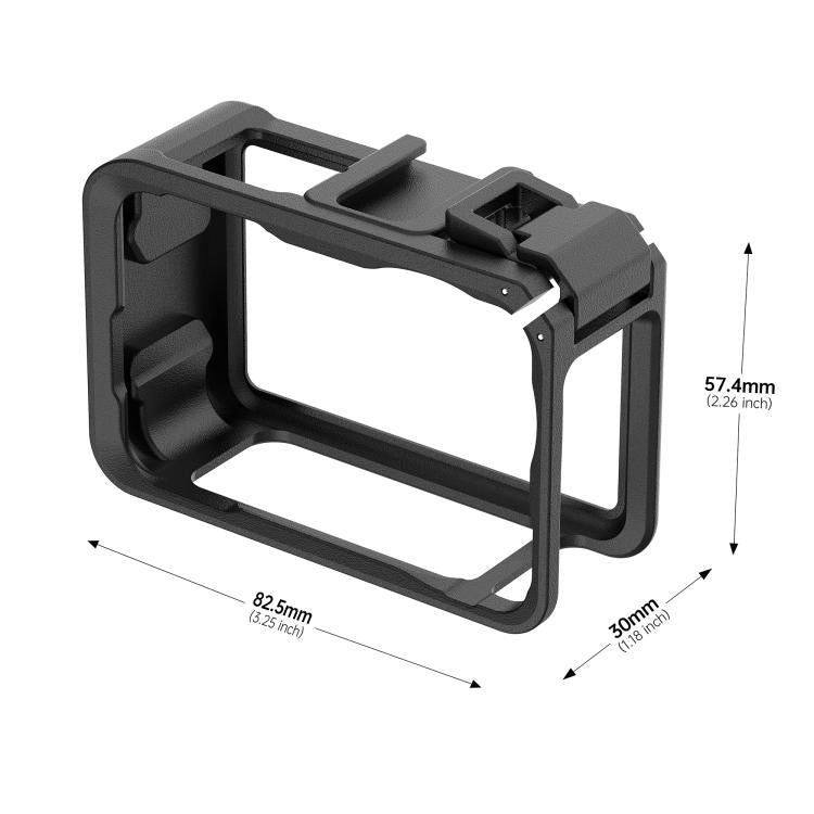 For DJI Osmo Action 6 STARTRC Plastic Cage Vertical-Horizontal Expansion Adapter Frame with Cold Shoe  - Black