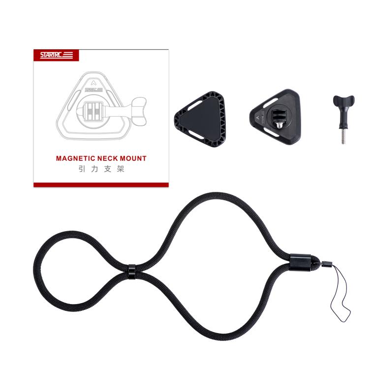 STARTRC Action Camera Magnetic Neck Mount Holder Vlog POV Neck Strap  - Black
