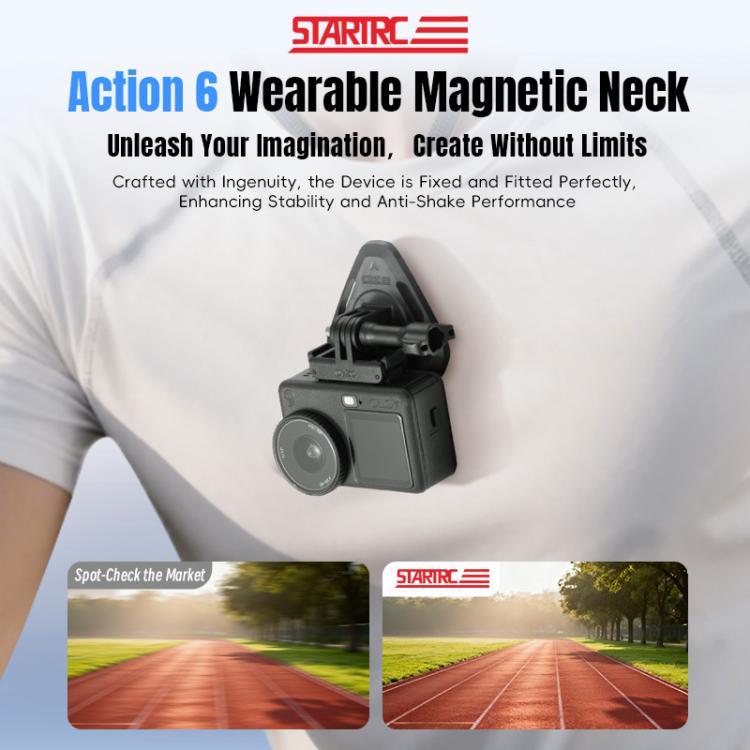STARTRC Action Camera Magnetic Neck Mount Holder Vlog POV Neck Strap  - Black