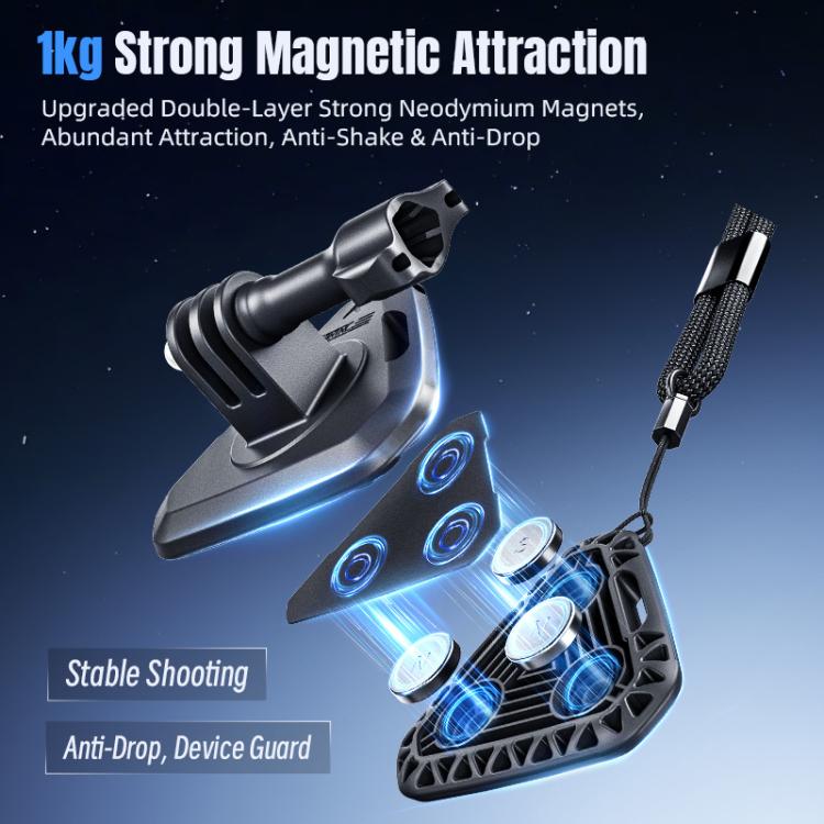 STARTRC Action Camera Magnetic Neck Mount Holder Vlog POV Neck Strap  - Black