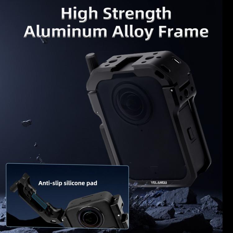 For DJI Osmo 360 YELANGU Metal Protective Cage Expansion Frame  - Black