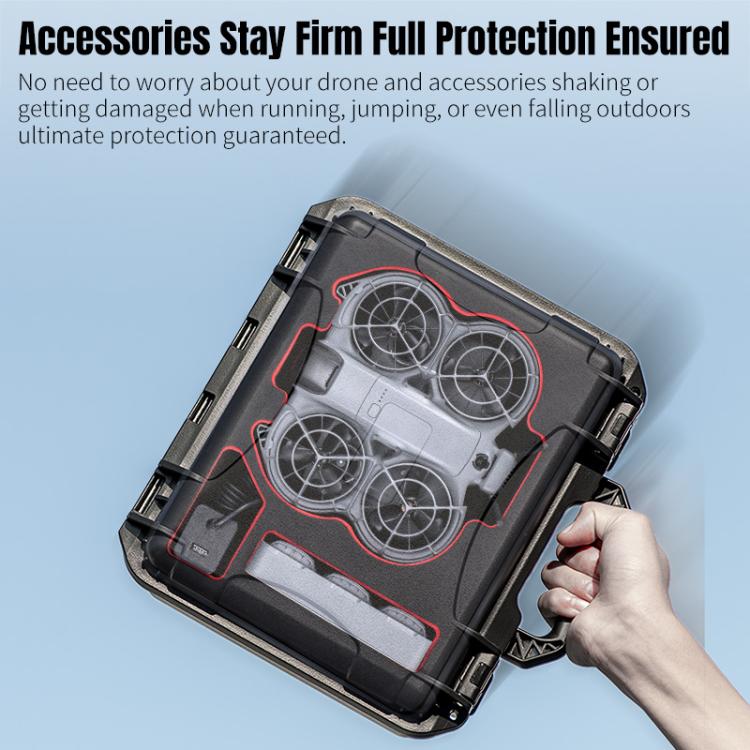 For DJI Neo 2 STARTRC Portable Mini PP Waterproof Explosion-proof Suitcase Storage Box  - Black