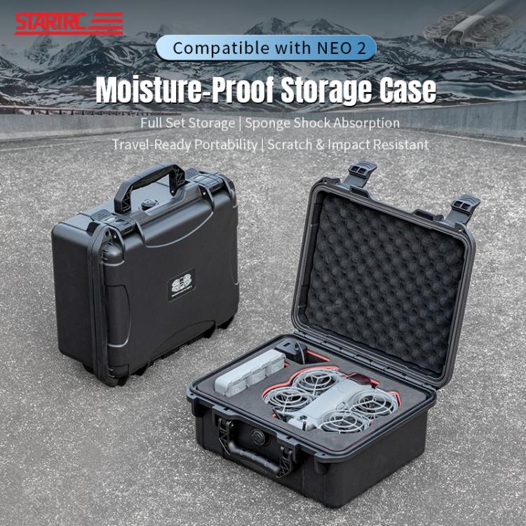 For DJI Neo 2 STARTRC Portable Mini PP Waterproof Explosion-proof Suitcase Storage Box  - Black
