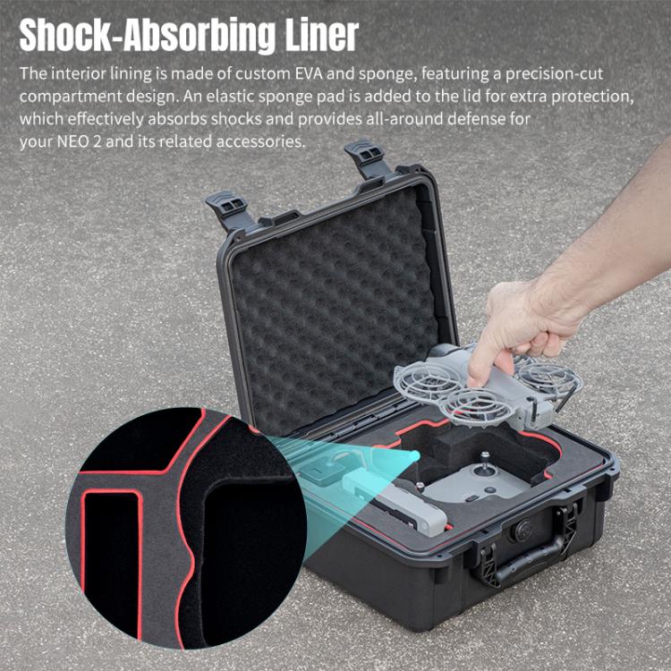 For DJI Neo 2 STARTRC Portable Mini PP Waterproof Explosion-proof Suitcase Storage Box  - Black
