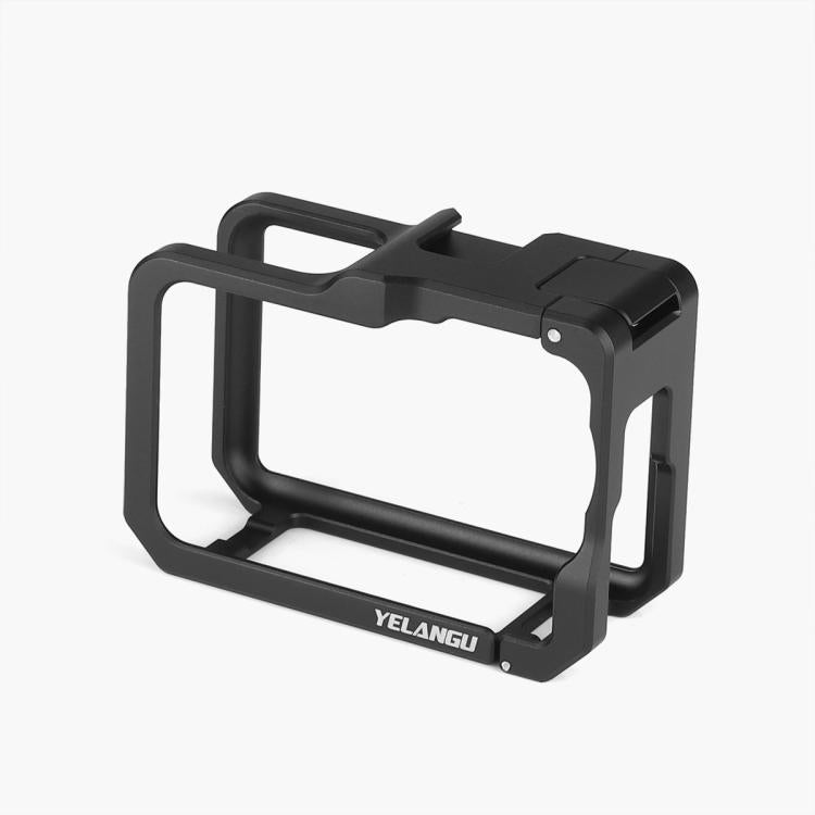 For DJI Osmo Action 6 YELANGU Metal Camera Cage Frame with Cold Shoe  - Black