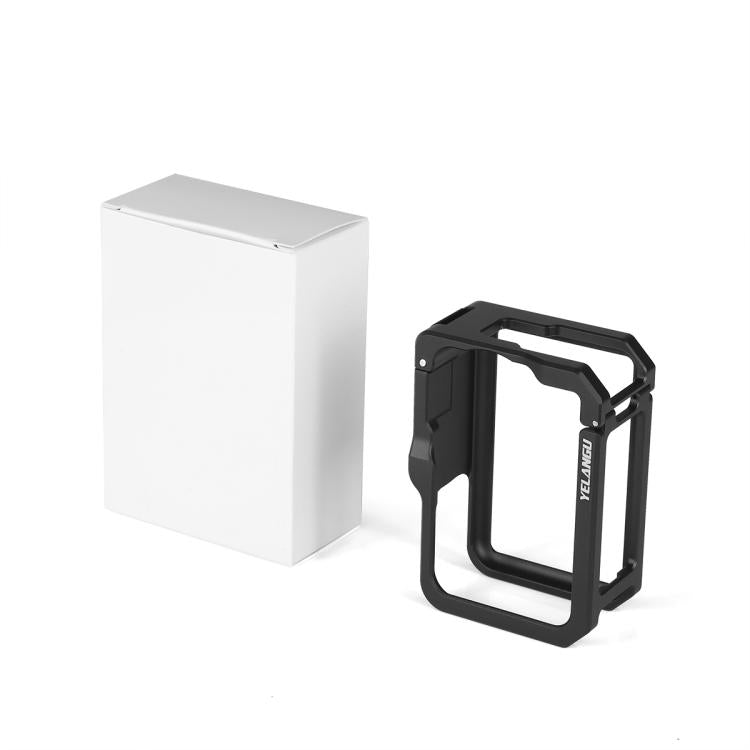 For DJI Osmo Action 6 YELANGU Metal Camera Cage Frame with Cold Shoe  - Black