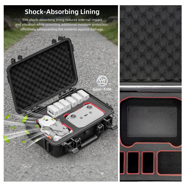 For DJI Lito 1 / X1 STARTRC PP Waterproof Shockproof Suitcase Portable Storage Box  - Black