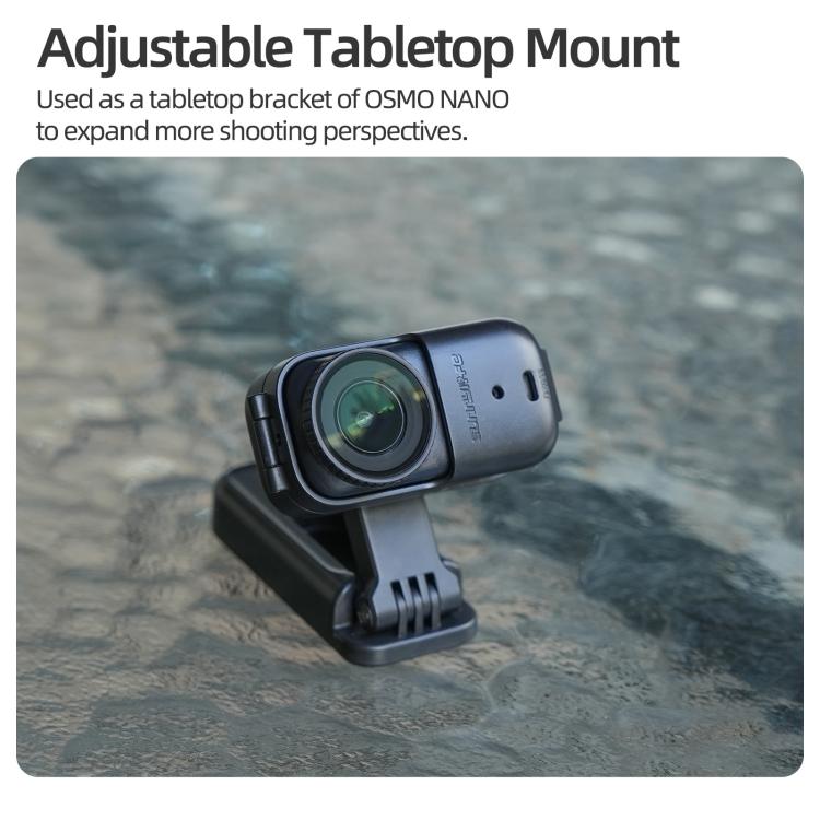For DJI Osmo Nano Sunnylife Magnetic Mount 360 Degreee Rotation Angles Adjustable Tabletop Base Bracket  - Black