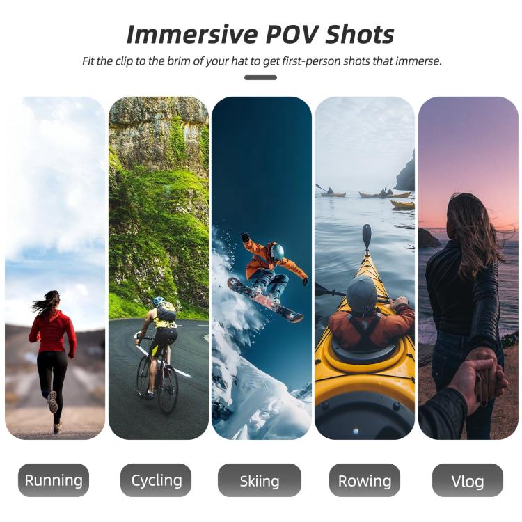 For DJI Osmo Nano Sunnylife Baseball Hat Clip Mount Baseball Cap Clamp Quick Release Mount Camera POV Vlog Holder  - Black