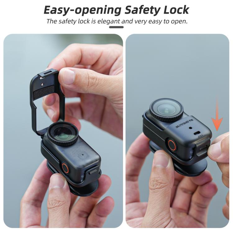 For DJI Osmo Nano Sunnylife Baseball Hat Clip Mount Baseball Cap Clamp Quick Release Mount Camera POV Vlog Holder  - Black