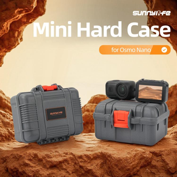 For DJI Osmo Nano Sunnylife Mini Travel Box Waterproof Carrying Box Shock-proof Hard Shell  - Grey