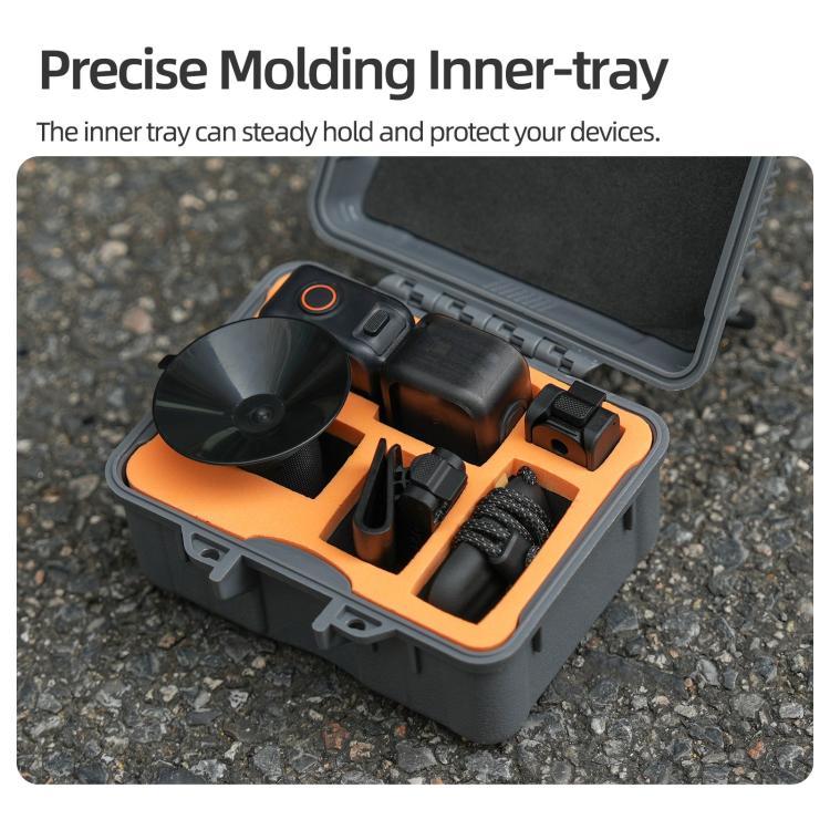 For DJI Osmo Nano Sunnylife Mini Travel Box Waterproof Carrying Box Shock-proof Hard Shell  - Grey