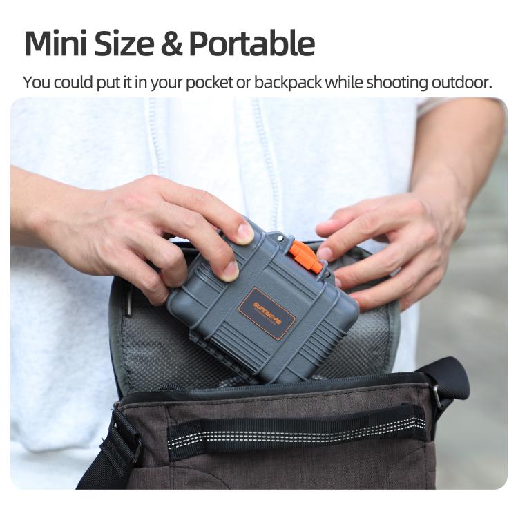 For DJI Osmo Nano Sunnylife Mini Travel Box Waterproof Carrying Box Shock-proof Hard Shell  - Grey