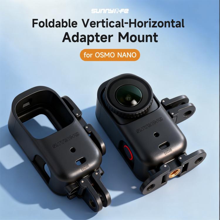 For DJI Osmo Nano Sunnylife Foldable Vertical-Horizontal Adapter Mount Protective Frame Mounting Brackets Housing Cover  - Black