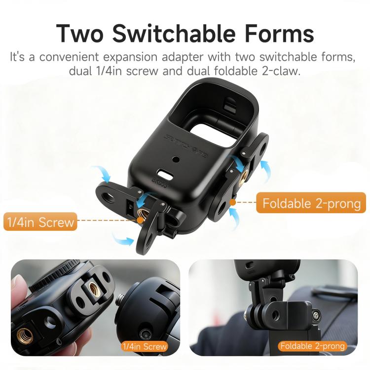 For DJI Osmo Nano Sunnylife Foldable Vertical-Horizontal Adapter Mount Protective Frame Mounting Brackets Housing Cover  - Black