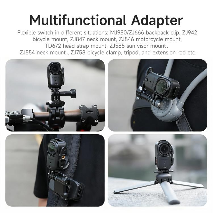 For DJI Osmo Nano Sunnylife Foldable Vertical-Horizontal Adapter Mount Protective Frame Mounting Brackets Housing Cover  - Black