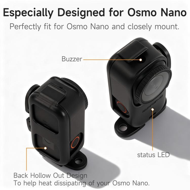 For DJI Osmo Nano Sunnylife Foldable Vertical-Horizontal Adapter Mount Protective Frame Mounting Brackets Housing Cover  - Black