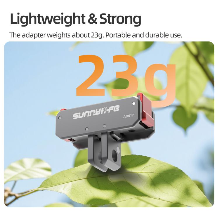 Sunnylife Metal Magnetic Quick Release Adapter Mount Foldable Cam Stand 1/4 Adapter For DJI Osmo Nano / Osmo 360 / Action 5 Pro / 4 / 3  - Grey
