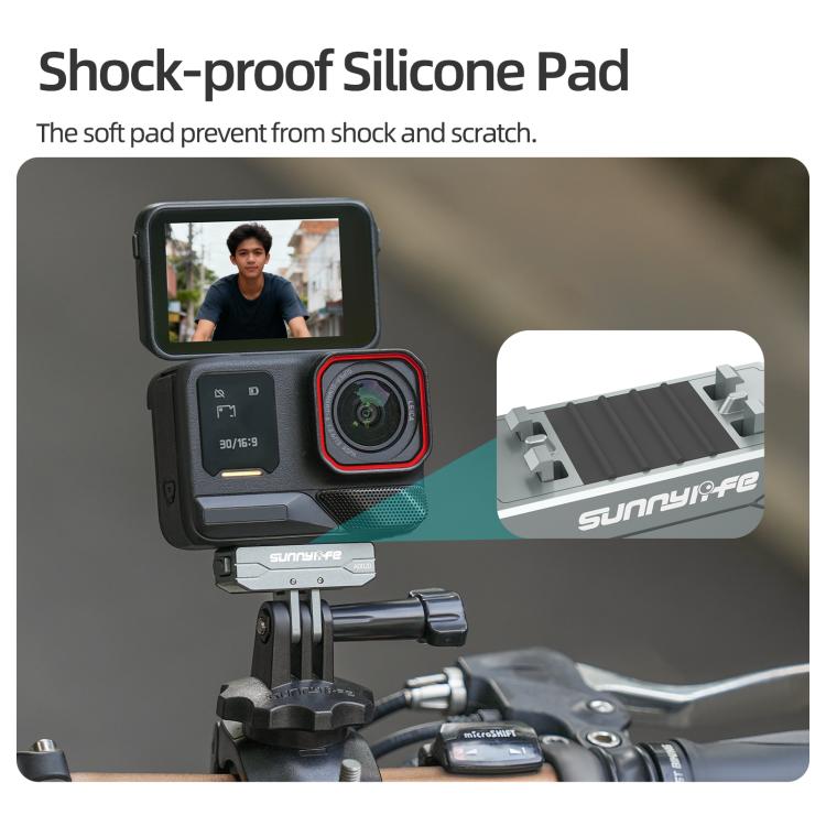 Sunnylife Metal Magnetic Quick Release Adapter Mount Action Camera Foldable Cam Stand 1/4 Adapter for Insta360 X5 / Ace / Ace Pro 2 / 1  - Silver