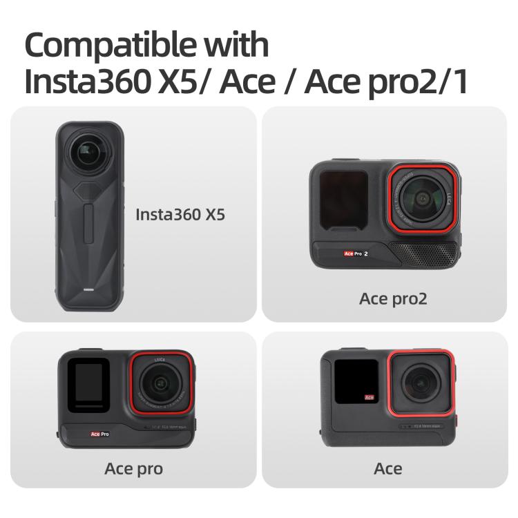 Sunnylife Metal Magnetic Quick Release Adapter Mount Action Camera Foldable Cam Stand 1/4 Adapter for Insta360 X5 / Ace / Ace Pro 2 / 1  - Silver