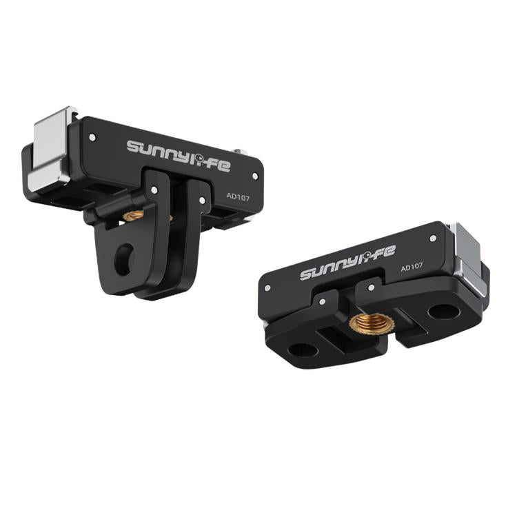 For DJI Osmo 360 Sunnylife Dual-Direction Magnetic Mount Quick-Release 1/4 Screw Foldable 2-prong Design Adapter Mount  - Black