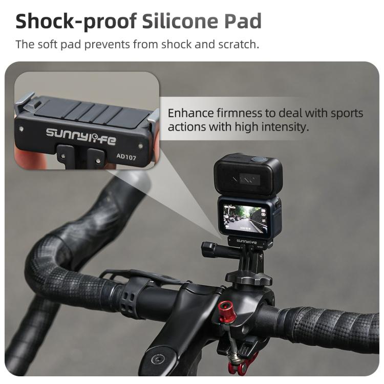 For DJI Osmo 360 Sunnylife Dual-Direction Magnetic Mount Quick-Release 1/4 Screw Foldable 2-prong Design Adapter Mount  - Black