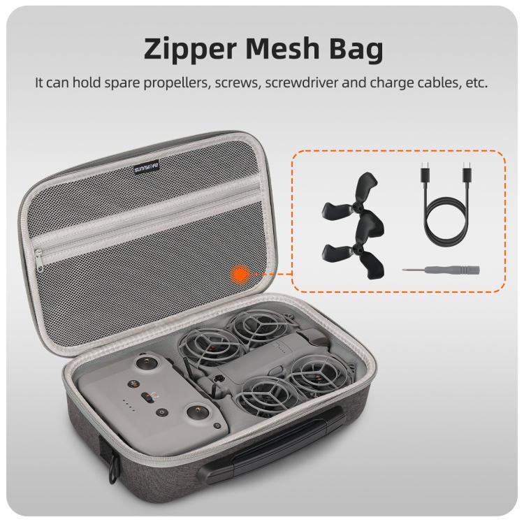 For DJI Neo 2 Sunnylife Portable Carrying Box Shoulder Bag Fly More Combo Bag  - Grey