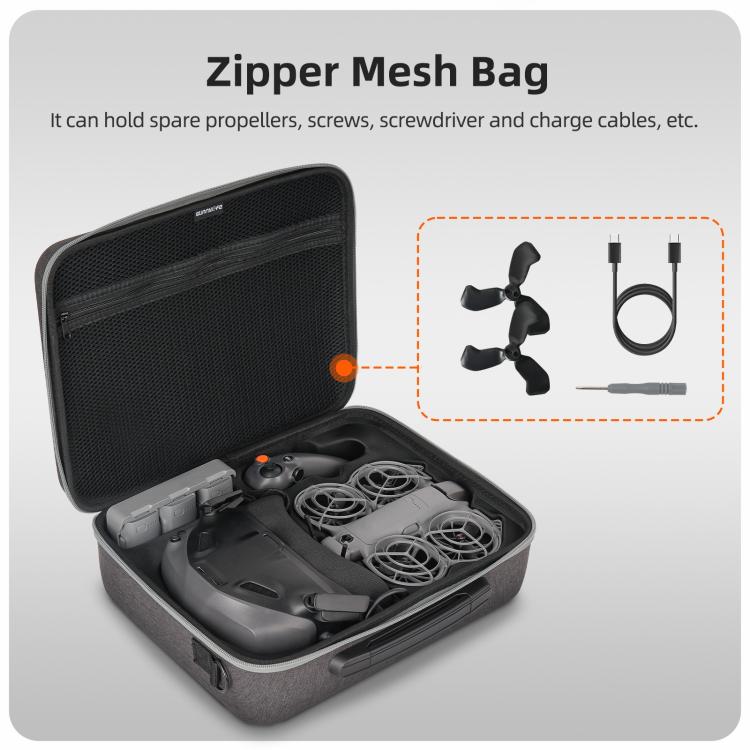 For DJI Neo 2 Sunnylife Portable Carrying Box Shoulder Bag Motion Fly More Combo Bag  - Grey