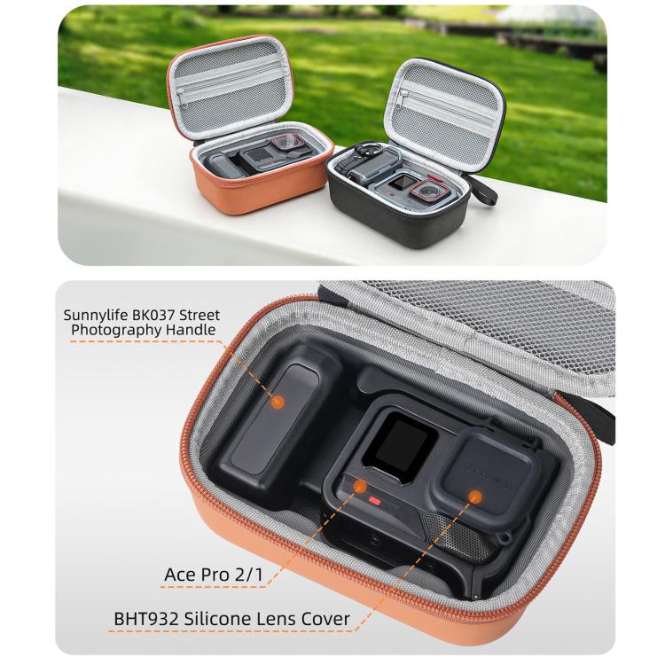Sunnylife Portable Carrying Case Mini Handbag Storage Bag for Insta360 Ace Pro 2 / 1 Street Photography Kit