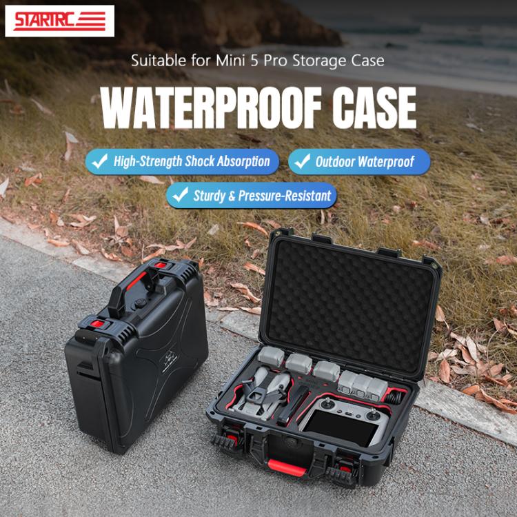 For DJI Mini 5 Pro STARTRC Waterproof ABS Suitcase Shoulder Storage Box  - Black