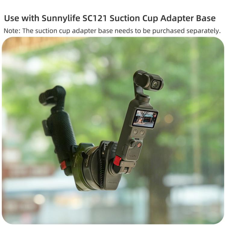 For DJI Osmo Pocket 4 / 3 Sunnylife Magnetic Quick-Release Adjustable Backpack Clip Action Camera Clamp Vertical-Horizontal Mount  - Black