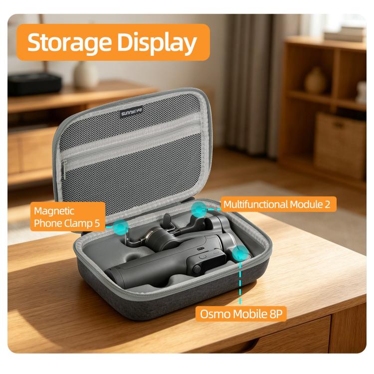 For DJI Osmo Mobile 8P Sunnylife Portable Carrying Case Mini Bag Handbag  - Grey