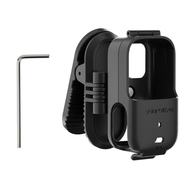 For DJI Osmo Nano Sunnylife Backpack Clip Action Camera Clamp 360 Rotation Vertical-Horizontal Mount 90 Tilt Upgraded Backpack Clip  - Black