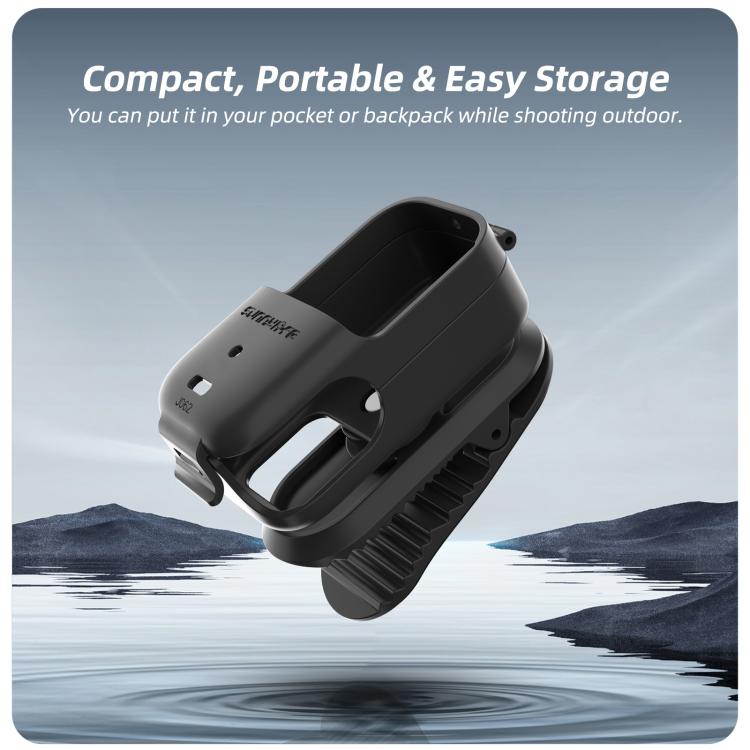 For DJI Osmo Nano Sunnylife Backpack Clip Action Camera Clamp 360 Rotation Vertical-Horizontal Mount 90 Tilt Upgraded Backpack Clip  - Black
