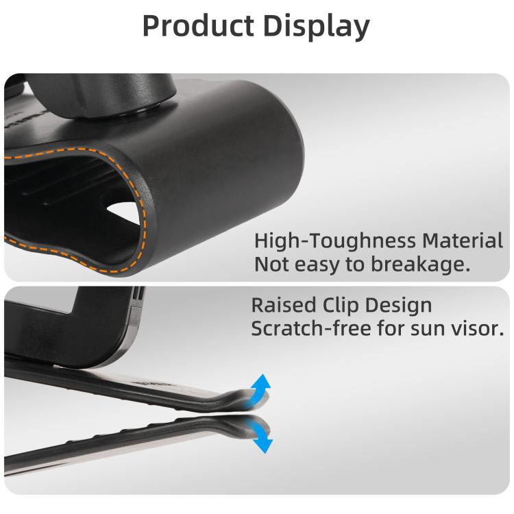 For DJI Osmo Nano Sunnylife Car Sun Visor Mount Action Camera Holder 360 Rotating 90 Tilt Sun Visor Holder  - Black