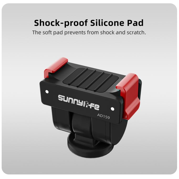 For DJI Osmo Pocket 4 / 3 Sunnylife Quick Release Adapter Mount 1/4 inch Interface 180 Degree Tilt Selfie Stick Adapter Stand  - Black