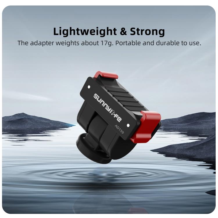 For DJI Osmo Pocket 4 / 3 Sunnylife Quick Release Adapter Mount 1/4 inch Interface 180 Degree Tilt Selfie Stick Adapter Stand  - Black