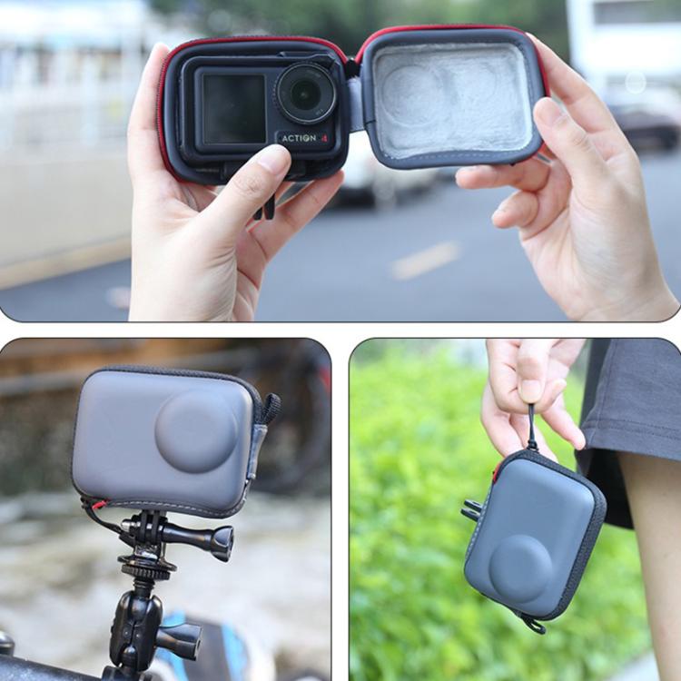 For DJI Osmo Action 5 Pro / 4 / 3 Mini Portable Body PU EVA Storage Bag  - Black