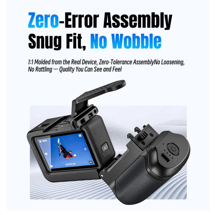 For DJI Osmo Action 5 Pro / 4 / 3 STARTRC 3 in 1 Expansion Power-Grip Street Shooting Handle Cage Kit  - Black