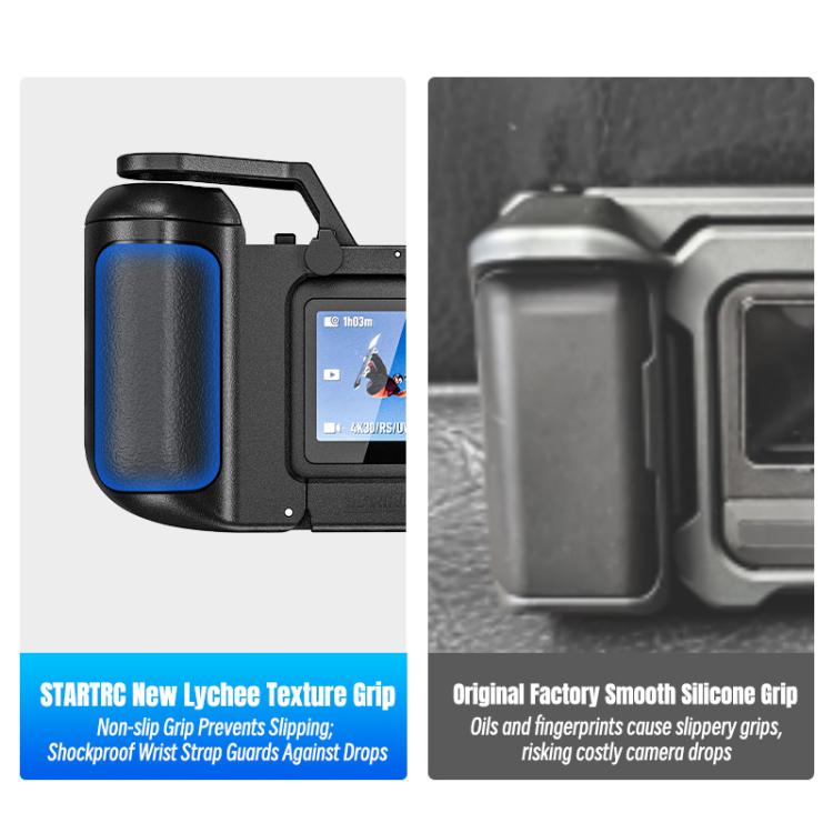 For DJI Osmo Action 5 Pro / 4 / 3 STARTRC 3 in 1 Expansion Power-Grip Street Shooting Handle Cage Kit  - Black