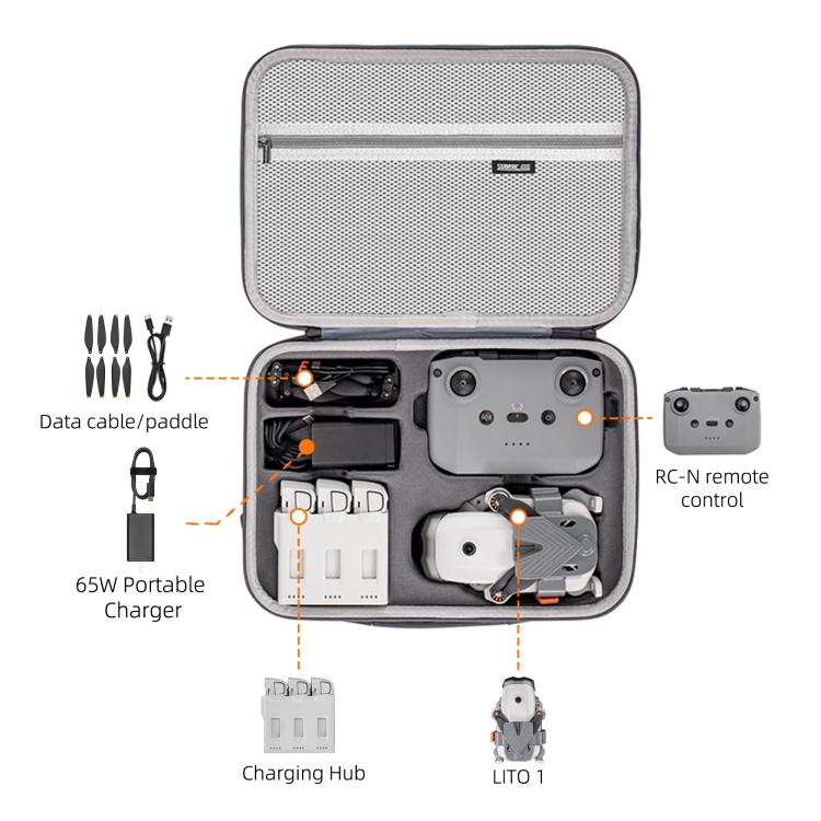 For DJI Lito 1 / X1 STARTRC Shoulder Storage Bag Integrated Handbag  - Grey