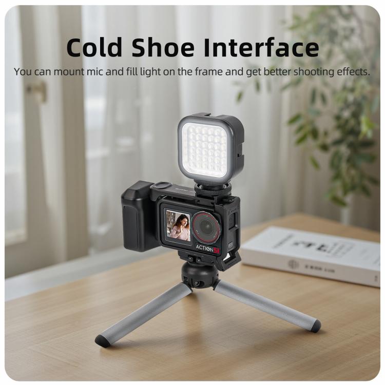 Sunnylife Street Photography Handle Ergonomic Hand Grip Quick Release Shutter Handle For DJI Action 5 Pro / 4 / 3  - Black