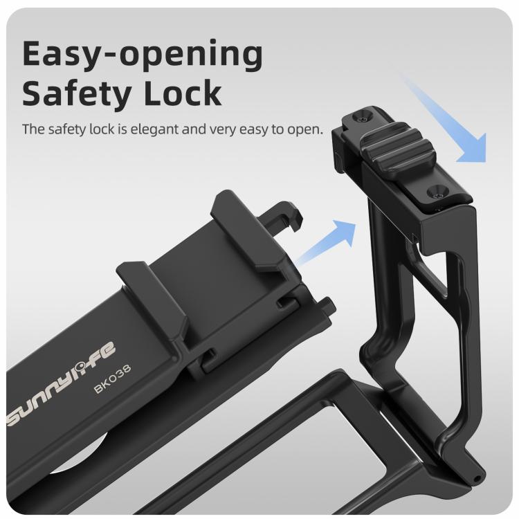 Sunnylife Street Photography Handle Ergonomic Hand Grip Quick Release Shutter Handle For DJI Action 5 Pro / 4 / 3  - Black