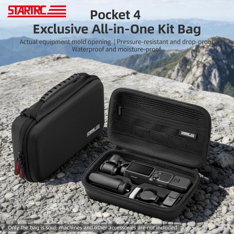 For DJI Osmo Pocket 4 STARTRC Portable Carrying Case Molded All-round Set Storage Bag  - Black