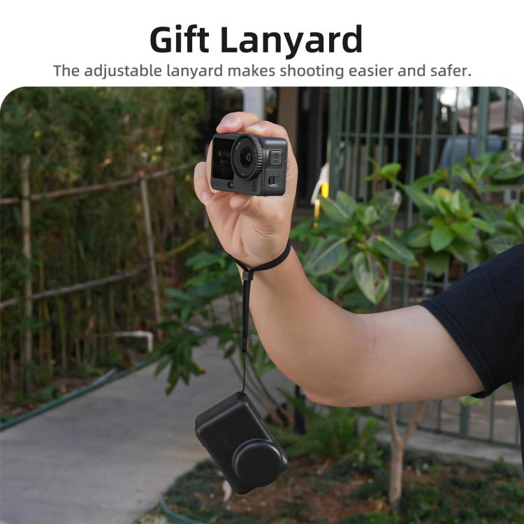 Sunnylife Portable Protective Cover Shock-proof Dust-proof Storage Box with Lanyard for DJI Osmo Action 6 / 5 Pro / 4 / 3  - Black