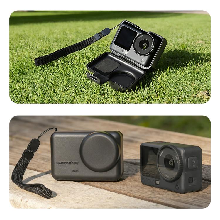 Sunnylife Portable Protective Cover Shock-proof Dust-proof Storage Box with Lanyard for DJI Osmo Action 6 / 5 Pro / 4 / 3  - Black