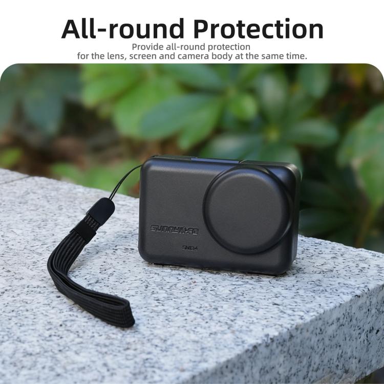 Sunnylife Portable Protective Cover Shock-proof Dust-proof Storage Box with Lanyard for DJI Osmo Action 6 / 5 Pro / 4 / 3  - Black