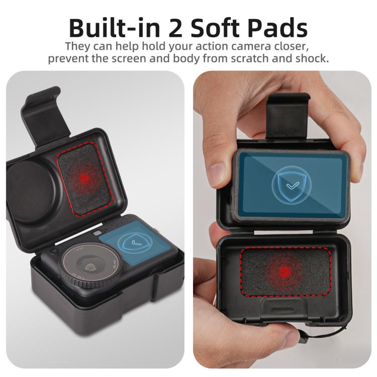 Sunnylife Portable Protective Cover Shock-proof Dust-proof Storage Box with Lanyard for DJI Osmo Action 6 / 5 Pro / 4 / 3  - Black